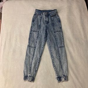 Forever 21 HIGH RISE patchwork + gradient-colored jeans (SIZE 24)